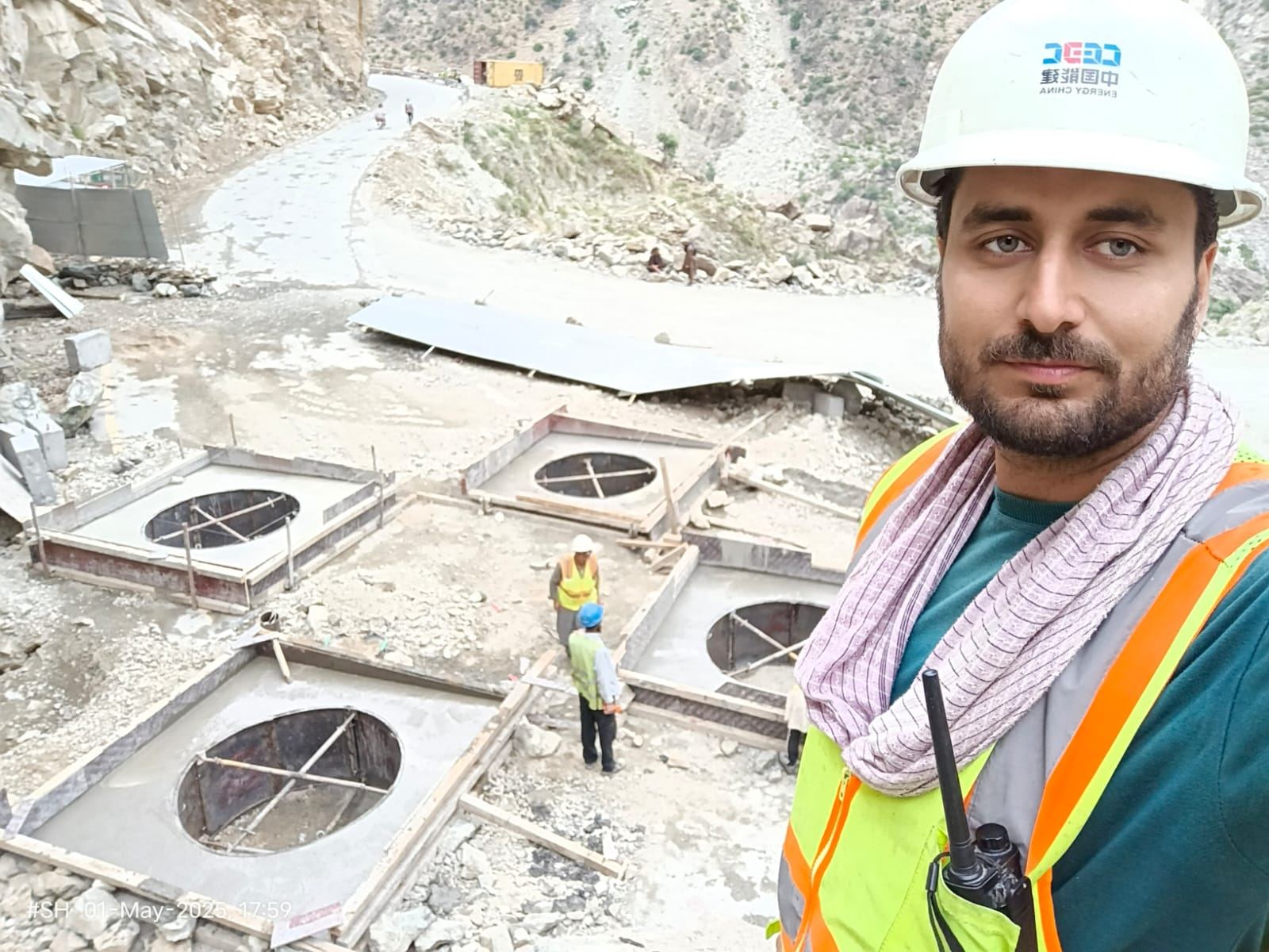 Suleman Hakeem overlooking pile cap formwork